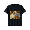 Godfather Humor Tech Style Patterned Short Sleeve Top Casual Crew Neck Design Glossy Surface Machine Washable