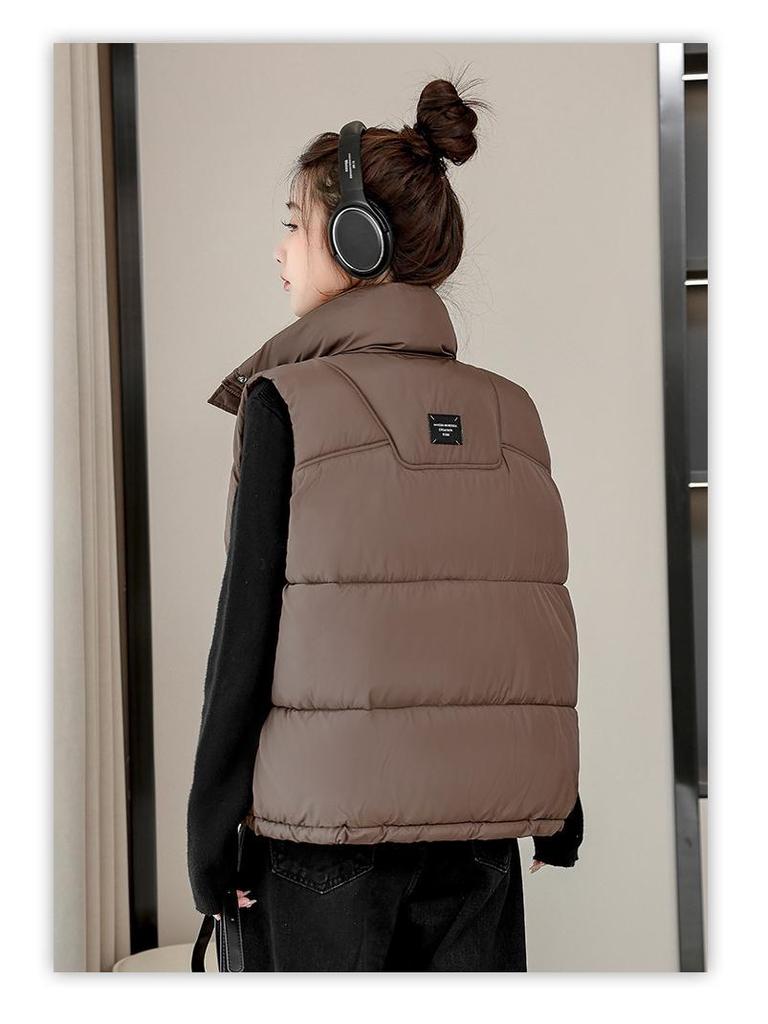 Women's Loose Sleeveless Down Cotton Padded Vest for Autumn and Winter