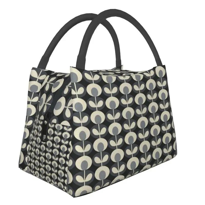Orla Kiely Cat Insulated Lunch Tote Bag for Women Scandinavian Portable Cooler Thermal Food Lunch Box Office