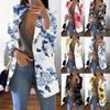Women's Casual Fashion Print Lapel Long Sleeve Slim Fit Jacket