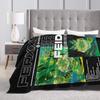 FEIDs Green Blankets Flannel Spring Autumn Portable Warm Throw Blanket for Sofa Office Plush Thin Quilt