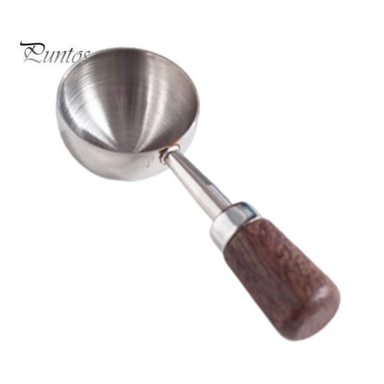 

Мірна ложка для кави з дерев яною ручкою. Кухонний аксесуар. Без BPA. S срібний