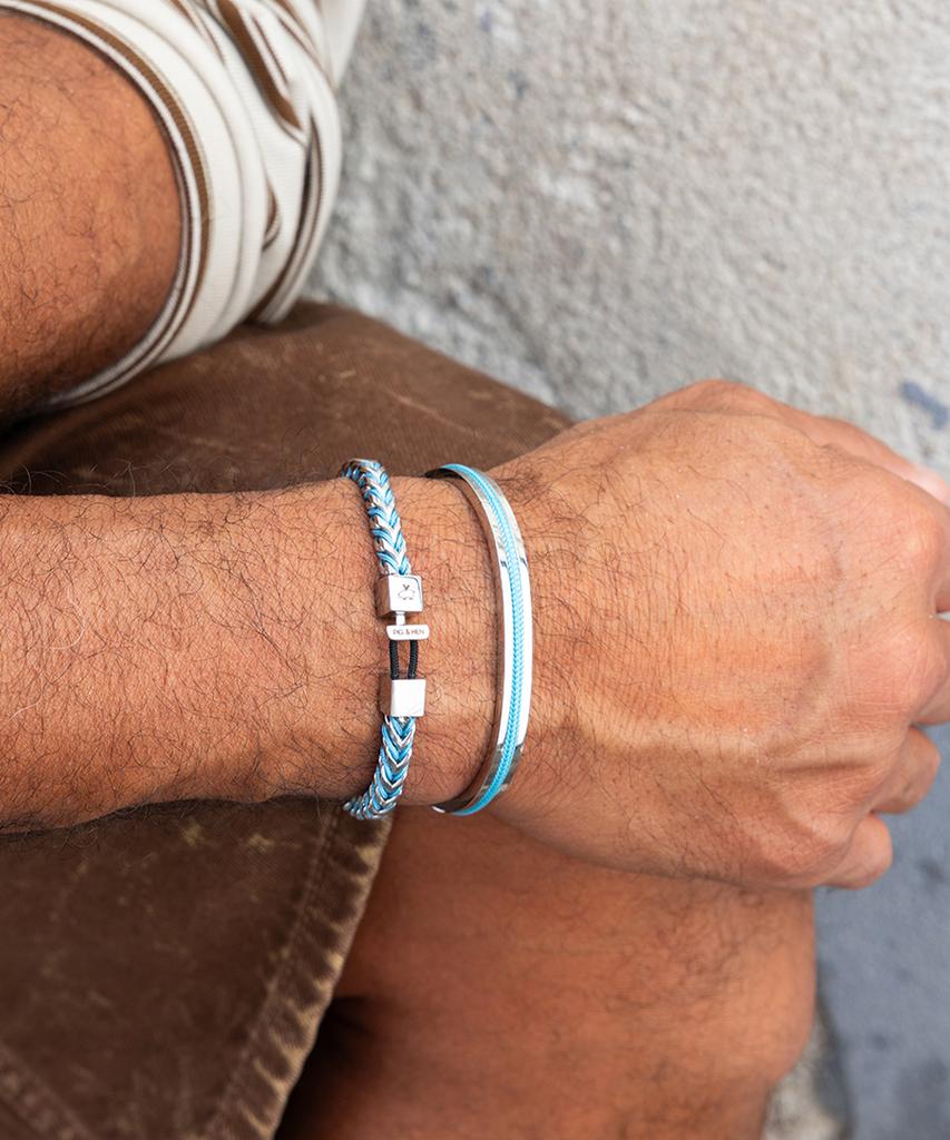 Pig&Hen Navak 6 Bracelet - Summer Blue X Silver