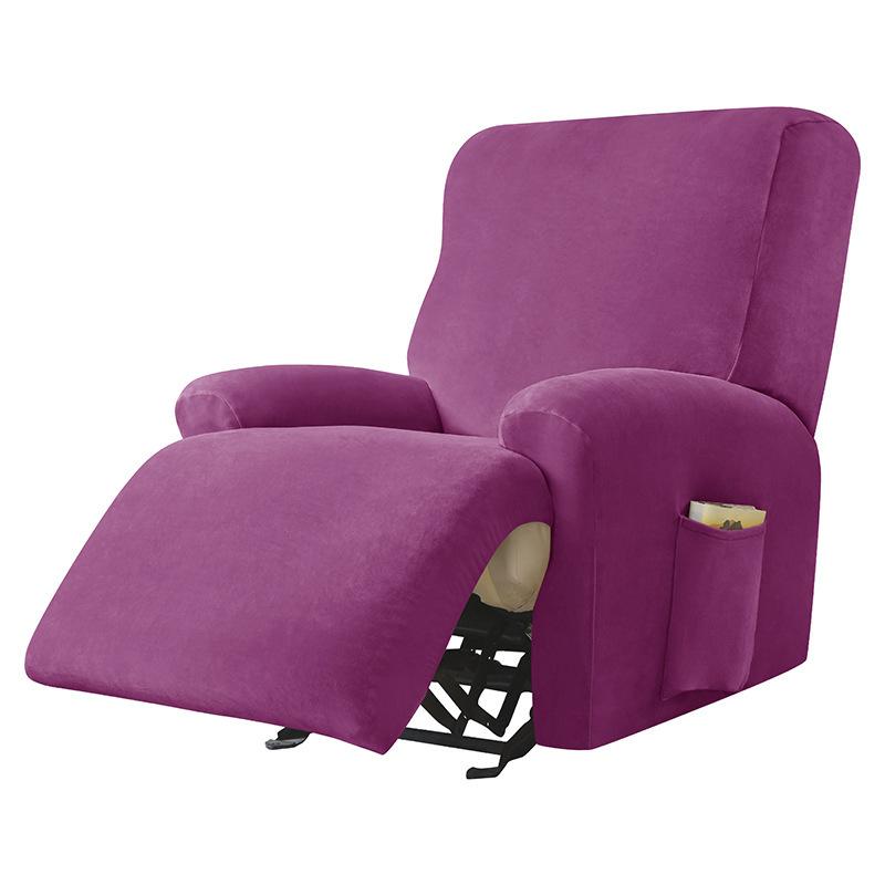 Silver Fox Velvet Solid Color Split Chivas Sofa Cover Elastic Chair Cover All-inclusive Velvet Massage Recliner Protective Chair Cover for Home