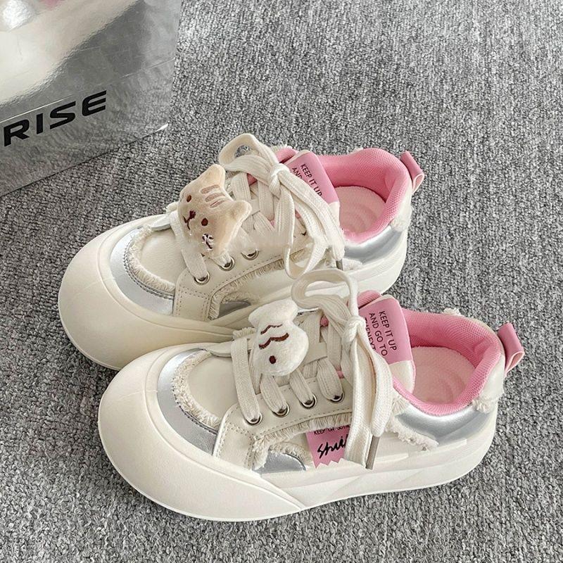 Love Ugly Cute Platform White Shoes Women's Spring New Niche Versatile Shoes Casual Bread Shoes