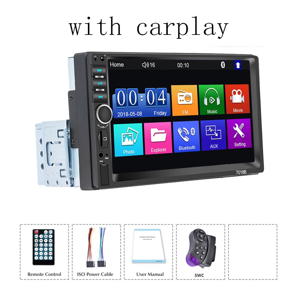 TOYOUSONIC  7 Inch Car Radio Universal Carplay Multimedia Player Android Auto Audio Bluetooth USB TF FM 1 Din  MP5 Head Unit