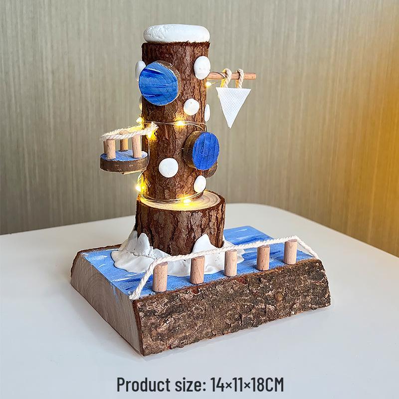 Eco-Friendly Kindergarten Art Supplies: Natural Twigs & Wood Chips for DIY Treehouse Projects