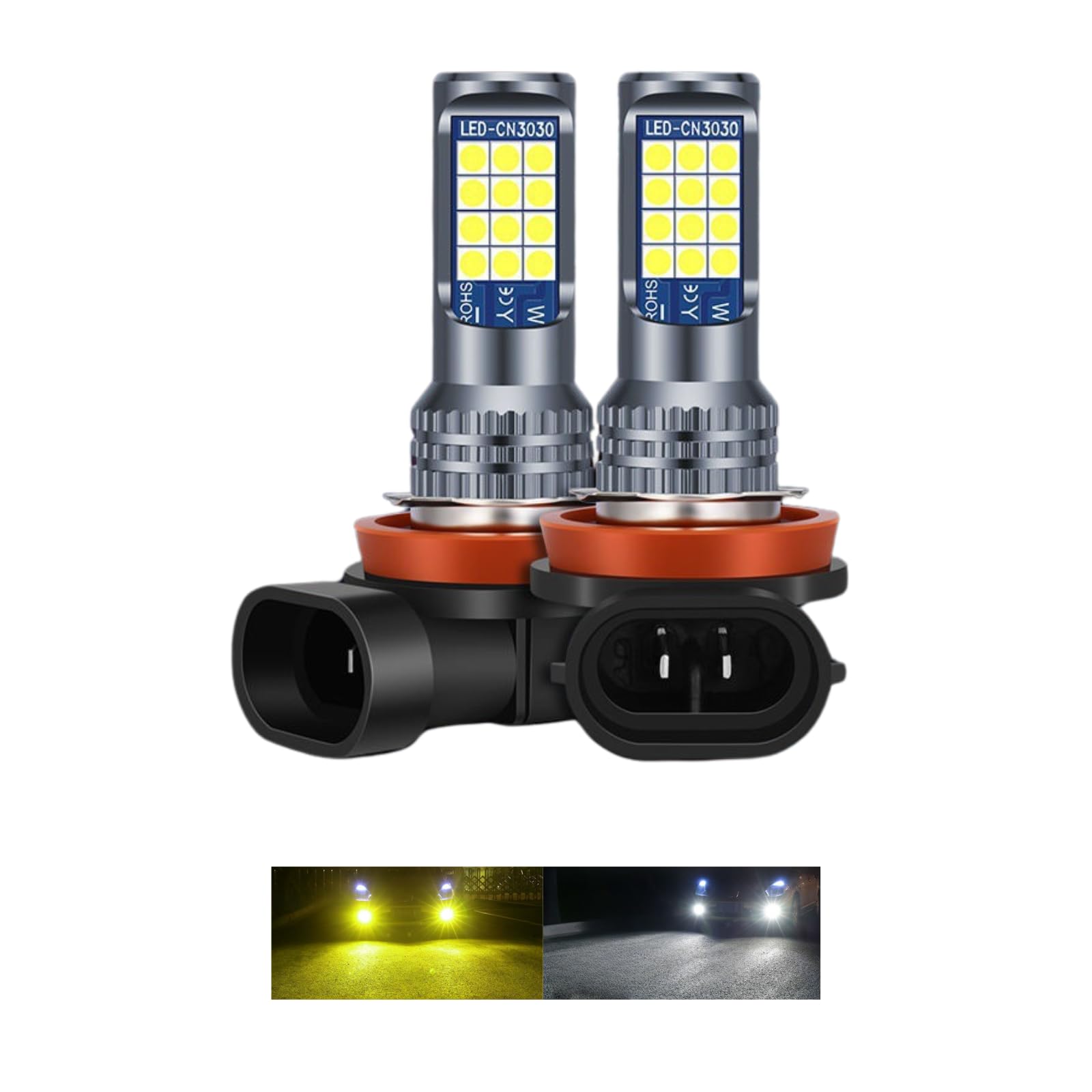 

Светодиодная лампа противотуманной фары HIGH-FIVE STORE, переключение 2 цветов, H8, H11, H16, желтый, белый, общего назначения