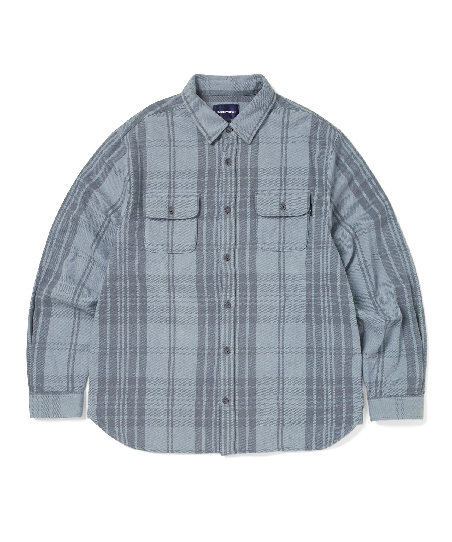 This Is Never That Big Flannel Work Shirt Slate Xl