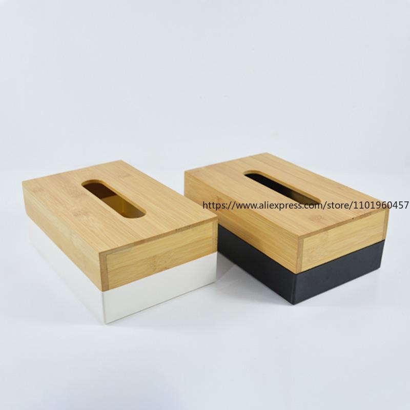 Japanese Style Desktop Bamboo Tissue Storage Box Simple Home Living Room Napkin Srorage Box