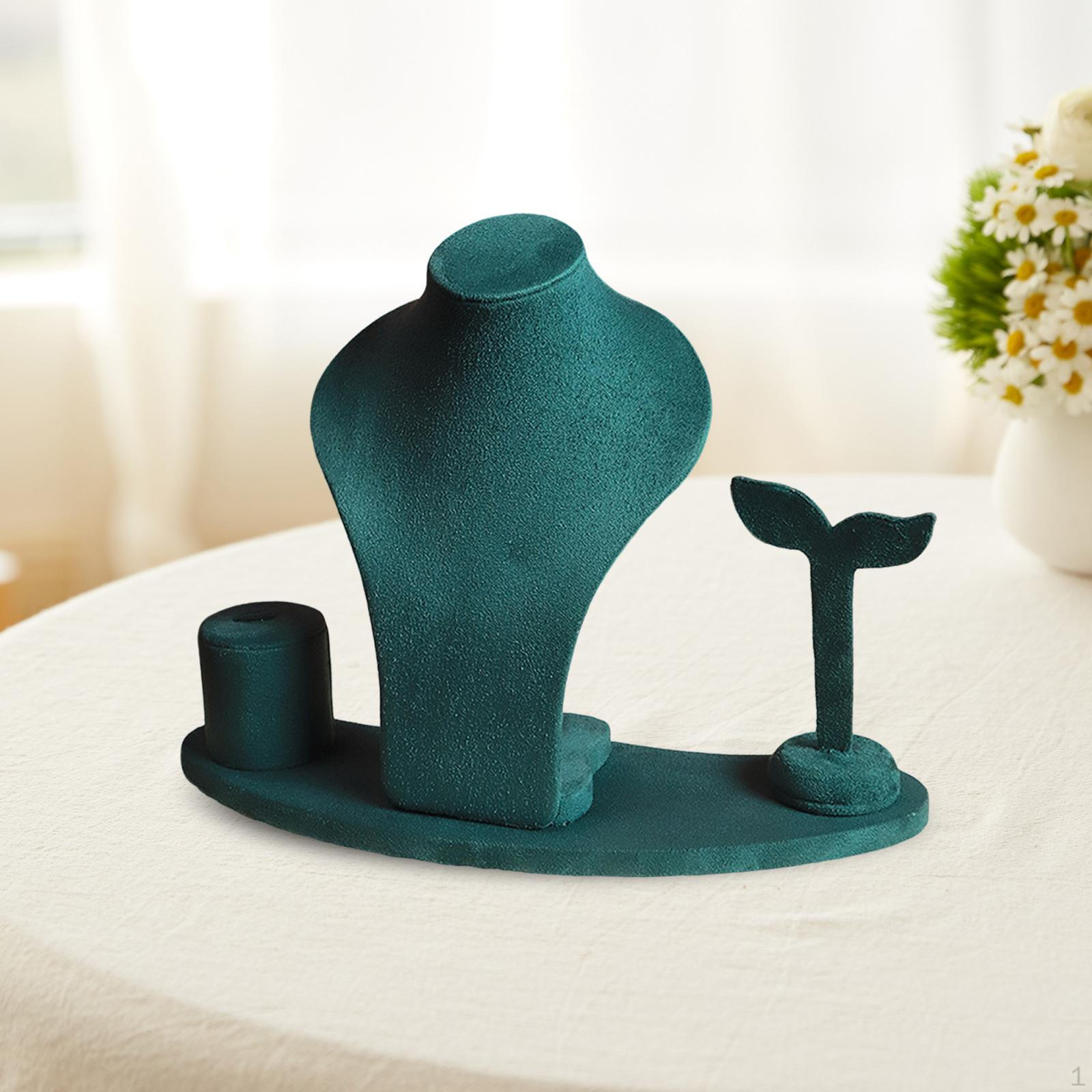 

Манекен для ожерелий, Подставка для украшений для продажи, Домашний декор, Держатель для колец и серег зелёный