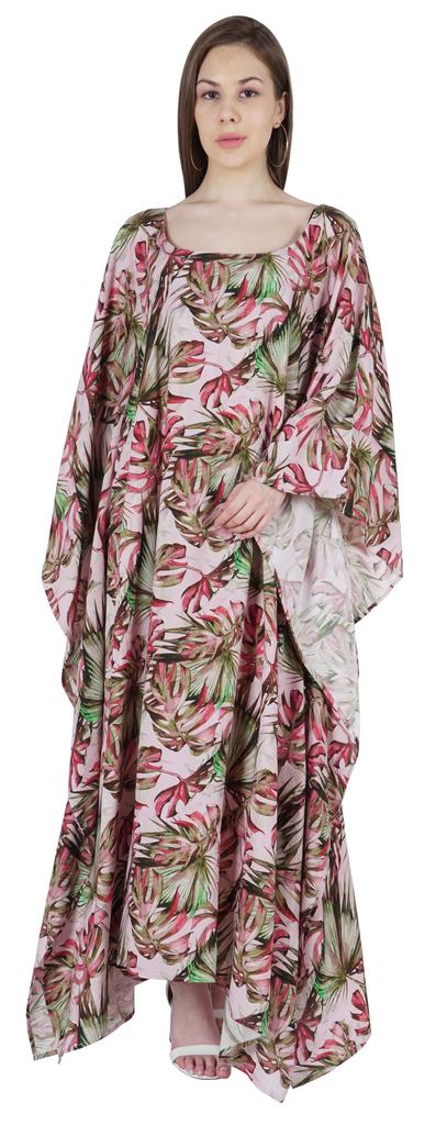 Moomaya Long Kaftan Maxi Dress For Women  s Kimono Sleeves Beachwear Cover Up Plus Size