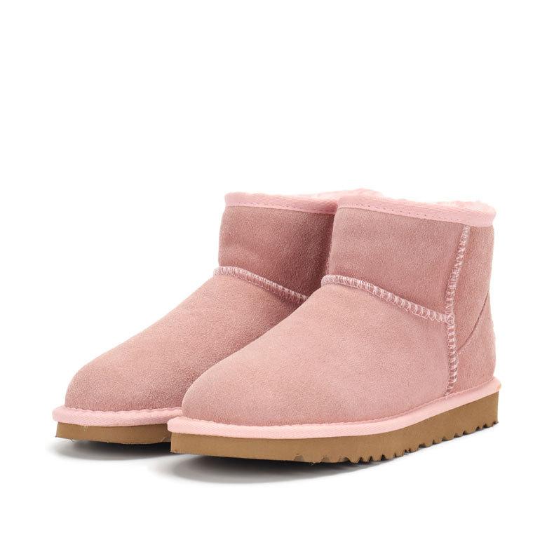 2023 Men Ankle Shoes Woman Leather Fur Snow Boots Australia Winter Shoe Women Man Boot Lady Classic Mini Pink Red Black Fur Bot