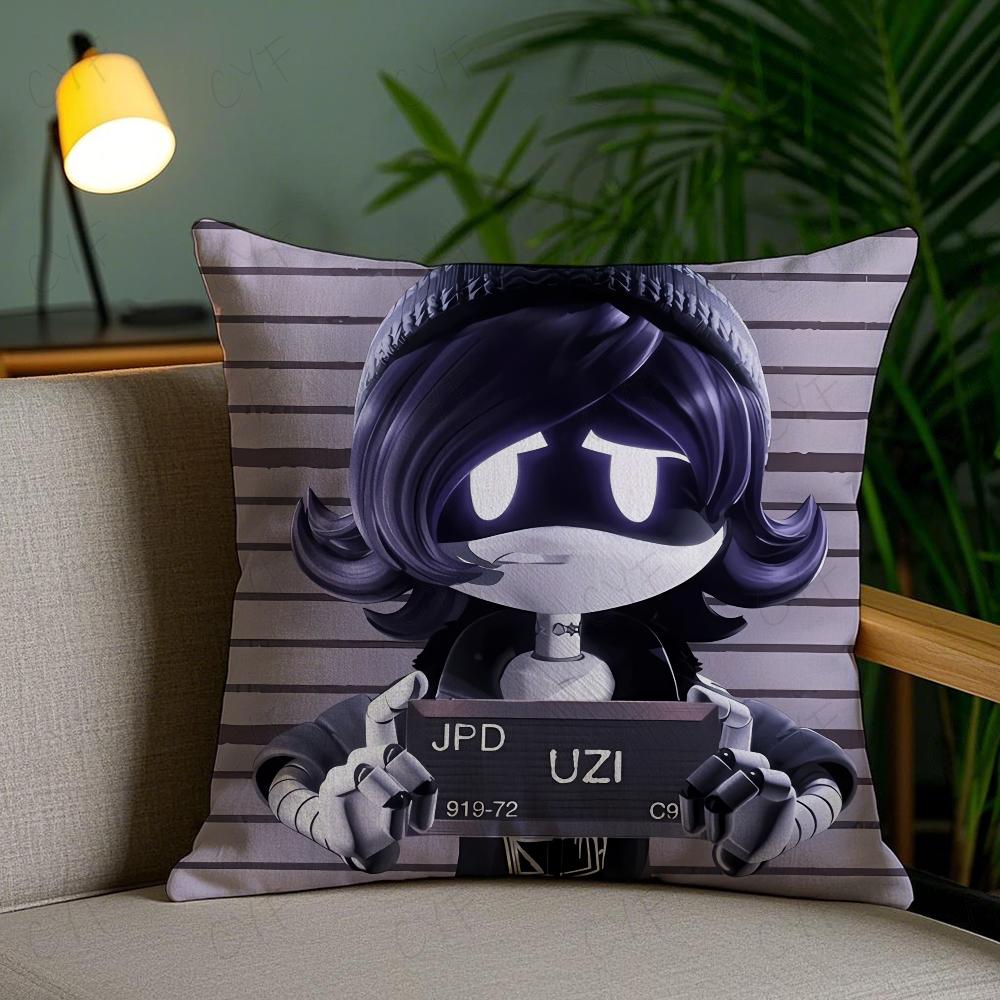 M-Murder D-Drones Game Pillow Case Anti-Dustmite Pillowcase Invisible Zipper Silky Short Plush Sofa Cushion Cover