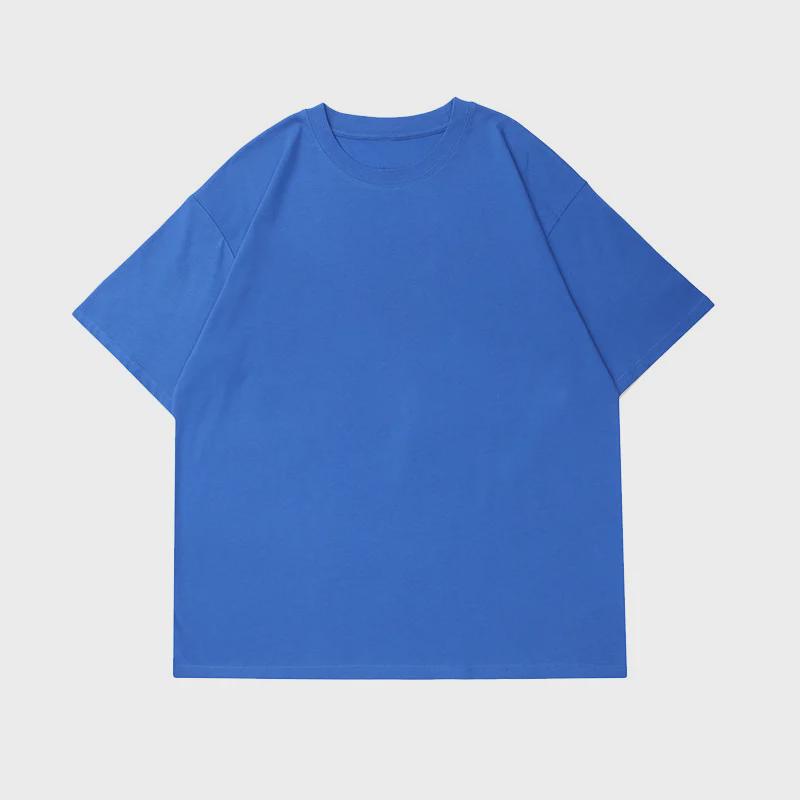 Unisex 220g Pure Cotton Pullover T-Shirt - Round Neck, Short-Sleeve, Versatile Loose Fit for Summer 2025.