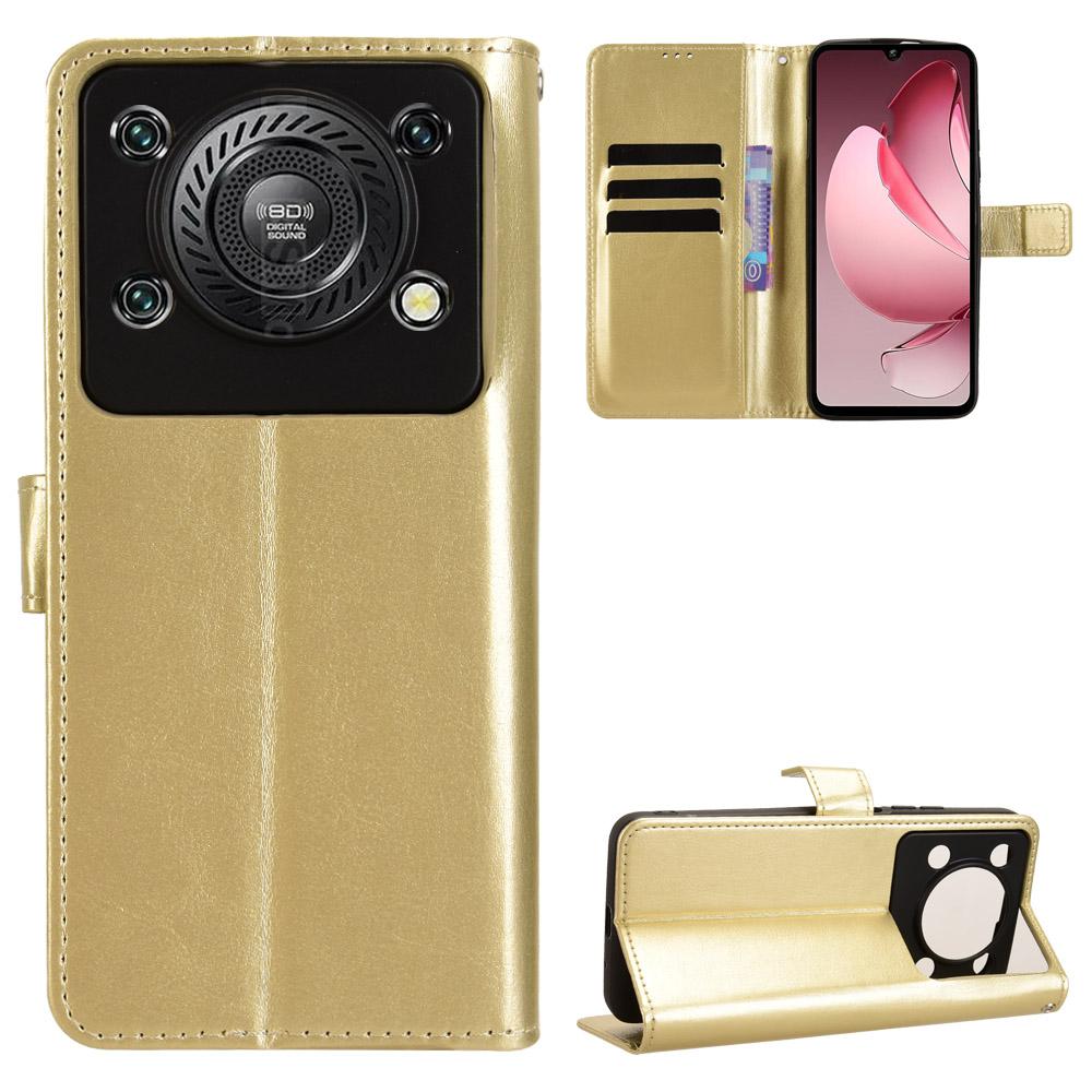 For Oukitel C60 Pro/Oukitel C60 PU Leather Case with Strap Crazy Horse Texture Phone Wallet Cover