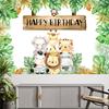Jungle Animals Backdrop Wild One Safari Jungle Party Decoation Birthday Decorations Baby Shower Boy Gril 1st Birthday Background