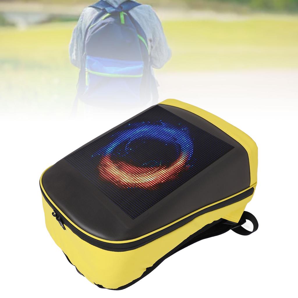 LED Backpack, 64x64 Px Color Programmable Screen, App Control 16in Laptop Backpack with USB Port, Water proof LED Bag for Motorcycle, Travel, Daily Us