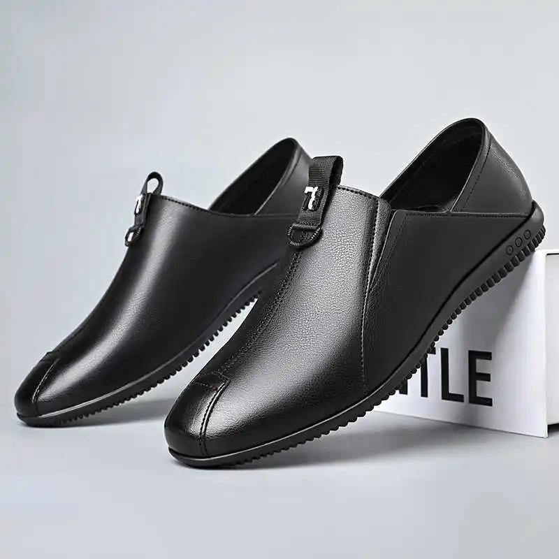 Warm Pads Synthetic Leather Mens Shoes Dress Heels Party Shoes Man White Sneakers Men Sports Street Minimalist Sneakeres