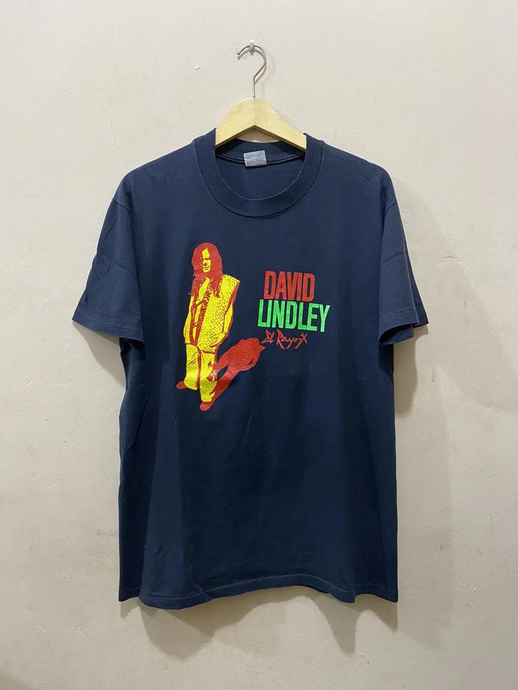 Vtg David Lindley Geschenk für Fans Baumwolle Marineblau T-Shirt für Herren BL143 Unisex T-Shirt