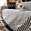2025 Neuer Fischgrätenmuster Sofaüberwurf Vollbezug Plüsch Couchkissen für Vier Jahreszeiten Nordisch Dick Doppelseitig Nutzbares Sofa Handtuch