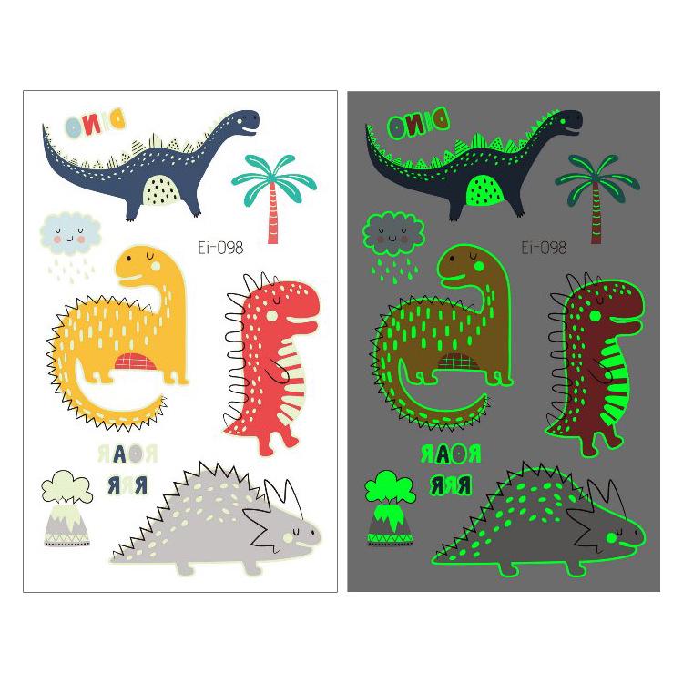 

Glow-in-the-Dark Dinosaur Temporary Tattoo Stickers for Kids 120x75 mm