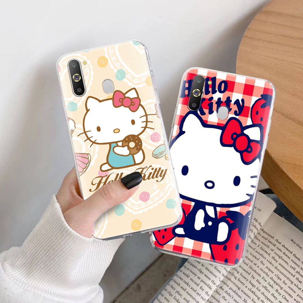 Transparent Case for Samsung A04 A14 A23 M33 M53 Realme 10 9 C35 C55 VIVO X80 Infinix Hot 30 Note 11 Tecno Spark 8P Pro L-28 Cute Hello Kitty