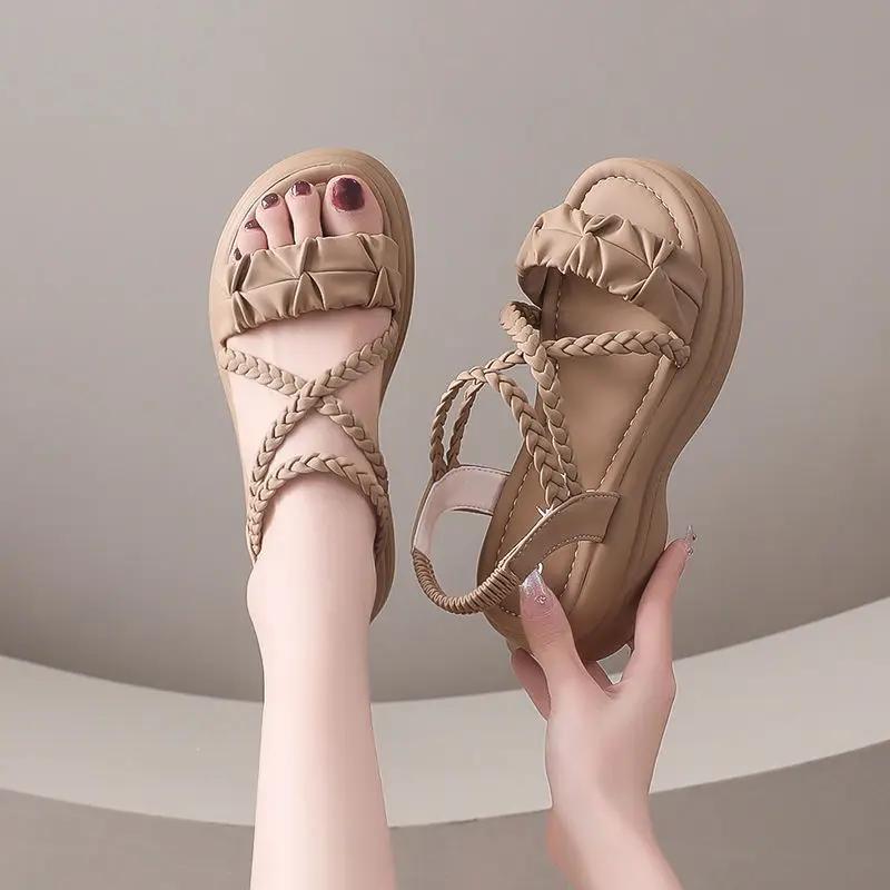 

Fashion Beach Platform Woman Shoes Comfortable and Elegant Sandals for Women Anti Slip Hot Luxury 2025 Chic High Quality Daily Sandal 40