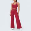 New Contrasting Color Nude Fitness Yoga Suit Six-piece Sports Running Fitness Yoga Suit Women