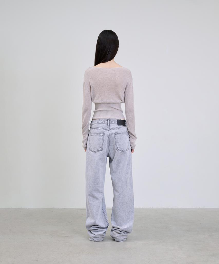 Deoaeteus Hemp Linen Boatneck Pullover_Light Gray