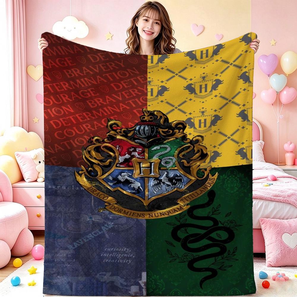 Hogwarts Magical Adventure Theme Printed Blanket Thick Warm Throw Blanket For Living Room Bedroom Study Home Decor Christmas Gift