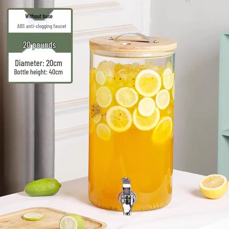 Glass Beverage Dispenser: High-Temperature Resistant Lemonade, Tea, and Juice Container