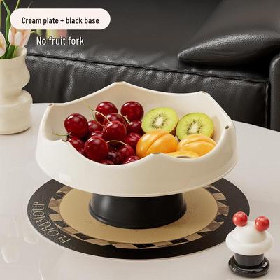 Kangmo Hochfuß Abflussbare Obstschale mit Gabel-Set