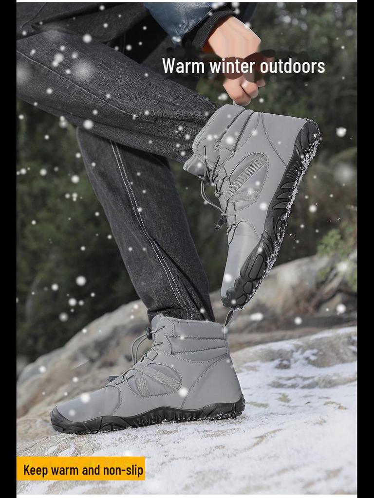 Unisex Waterproof Non-Slip Winter Hiking Boots with Plush Lining