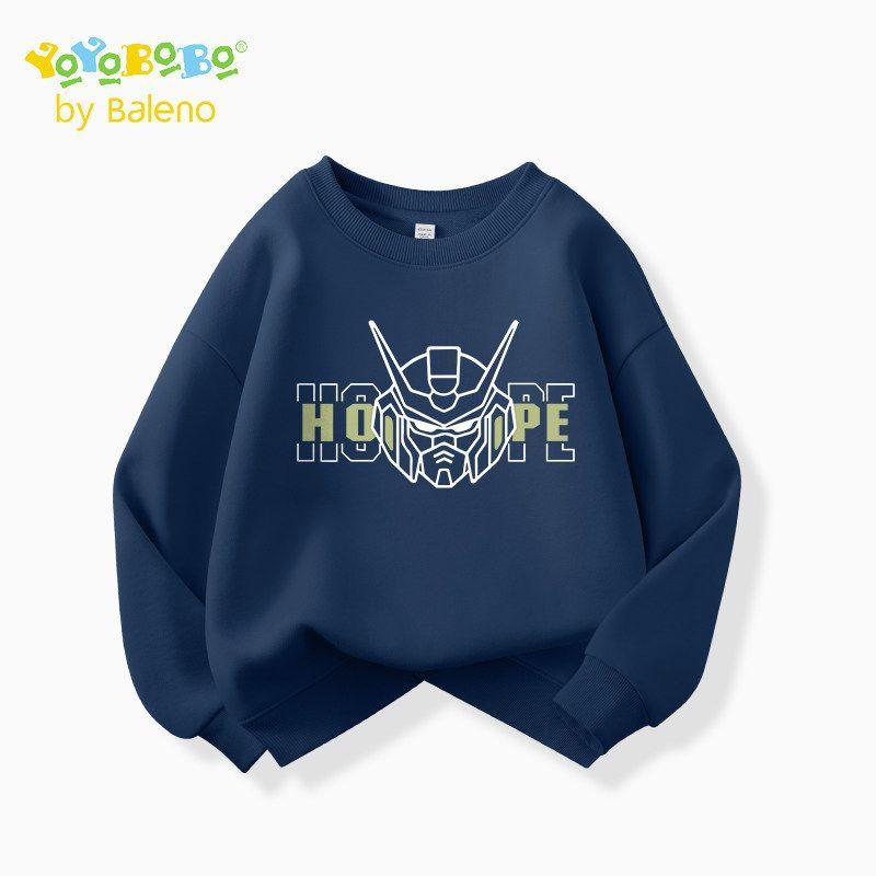 Baleno Ybb Series Boys  Set Spring and Autumn Children s Casual Sweatshirt and Sweatpants Sports Two-Piece Outfit for Boys Navy Blue # Yb Mecha 110