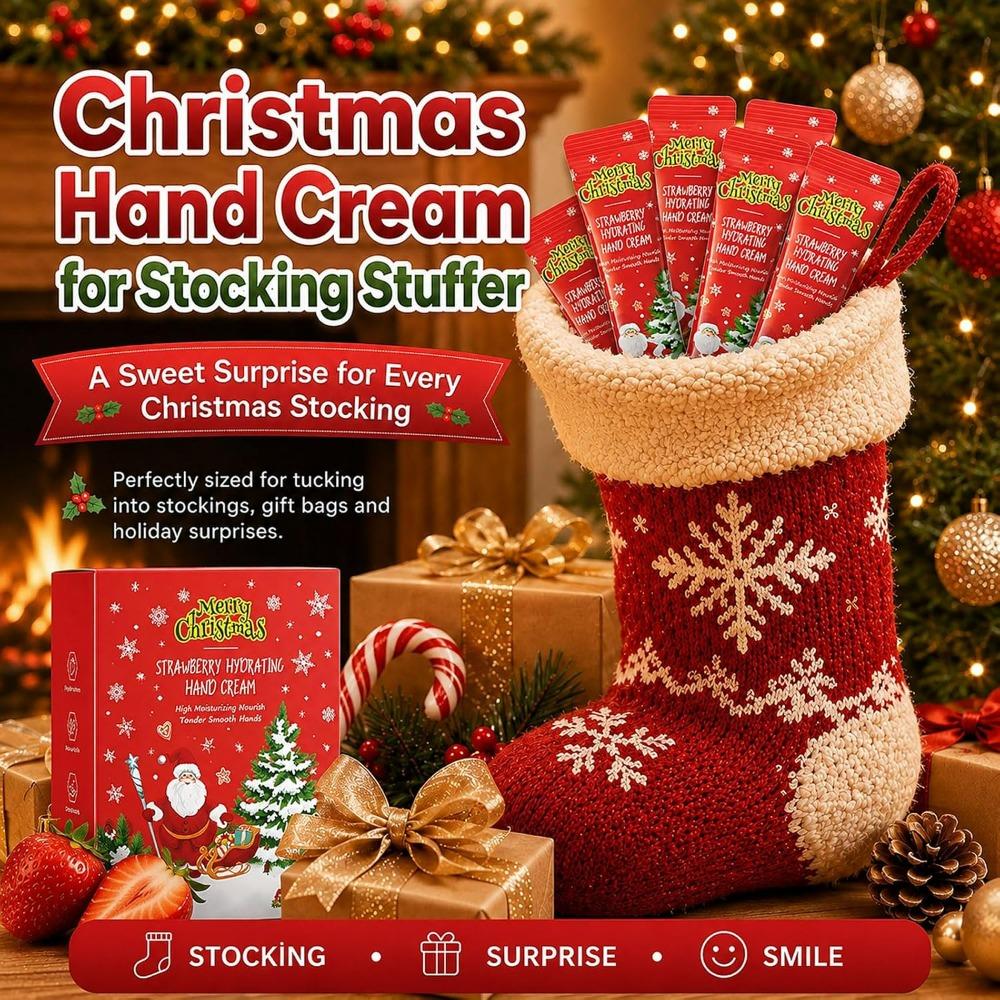 20 PCS Christmas Stocking Stuffer,Strawberry Hand Cream Gift Set for Women