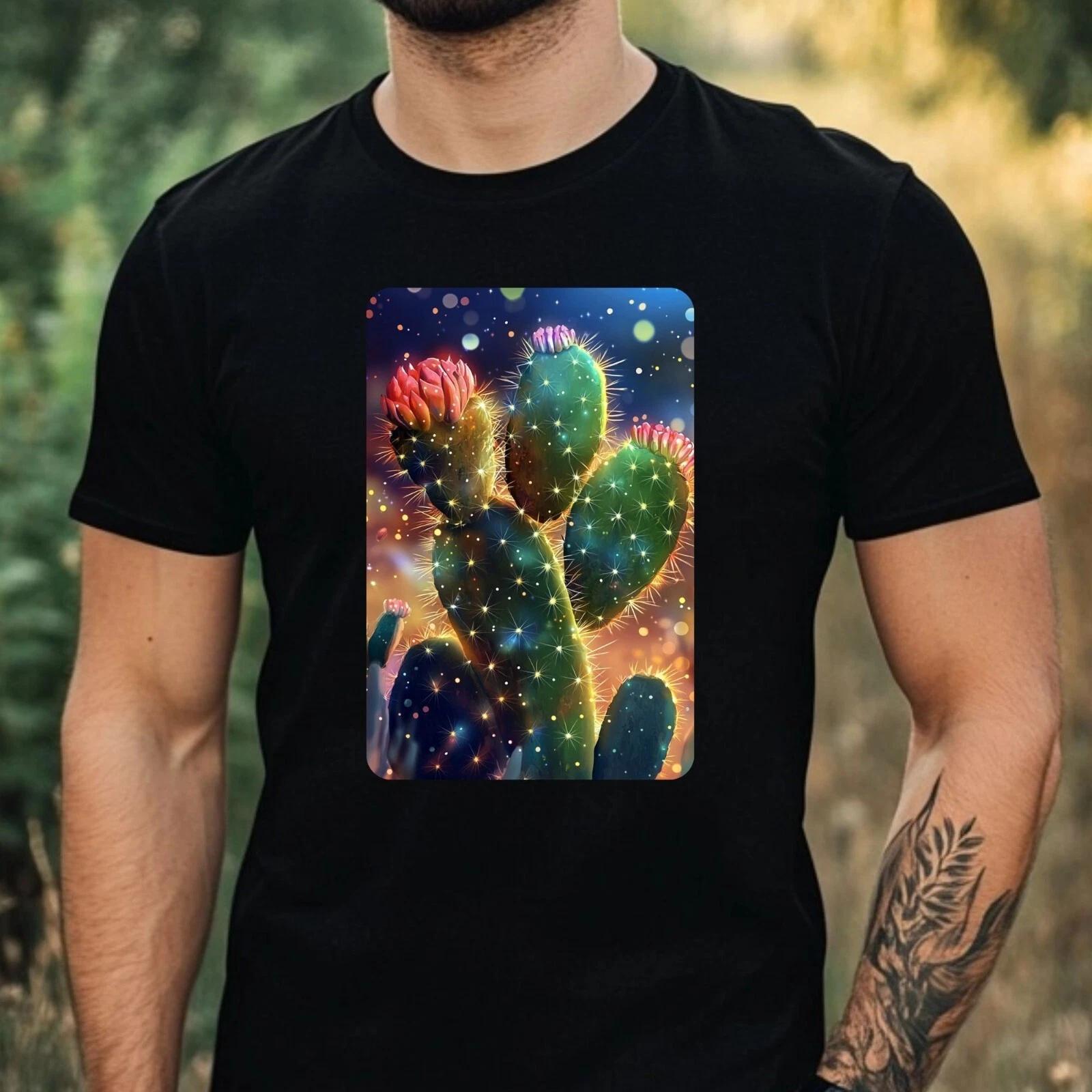 T-Shirt Herren Kaktus im Licht Motiv Baumwolle Größe XS bis 5XL XXXXL