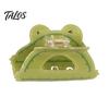 Childlike Stationery Hair Claw Thick Built-in Spring Claw, Transparent Soft Acrylic Shower with Frog Shaped Curved Anti-Slip Teeth, Cartoon Style Clip