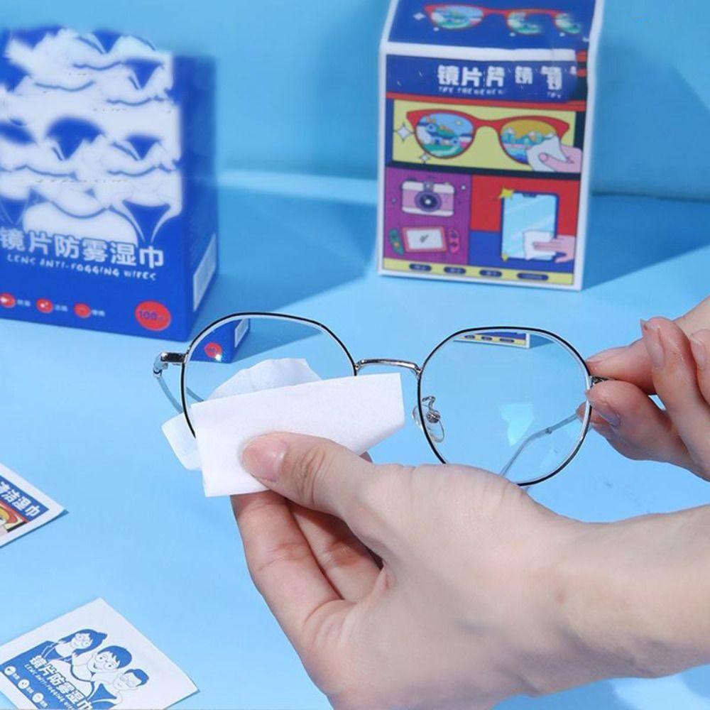 100Pcs/Box Portable Glasses Cleaning Cloth Disposable Glasses Cleaning Wipes