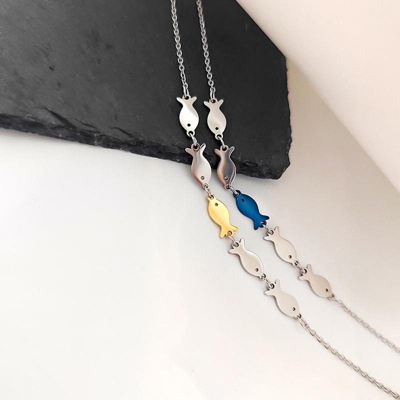 Blue Fish Pendant Bracelet Necklace For Women Friendship Beach Femme Accessories Charm Bracelet Popular Jewelry Gift