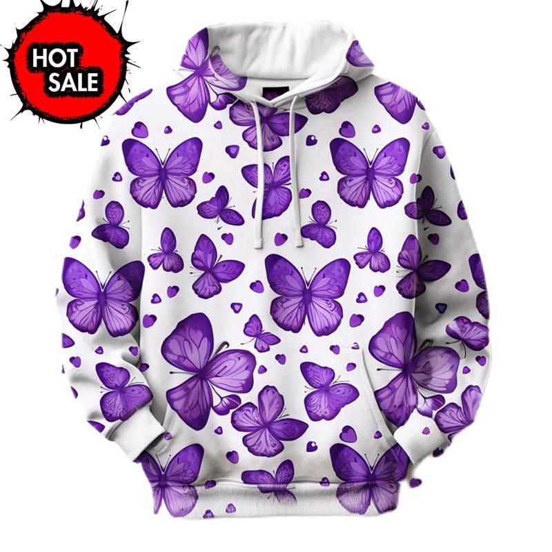 Arrivals Colorful Butterfly 3D Print Hoodie Women Streetwear Oversized Pullovers Hoodie Sweatshirts Female Hooded Clothing