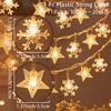 Christmas Tree Snowflake LED String Lights Banner Christmas Decoration 2025 for Home Navidad Xmas Tree Decor Fairy Light Pendant