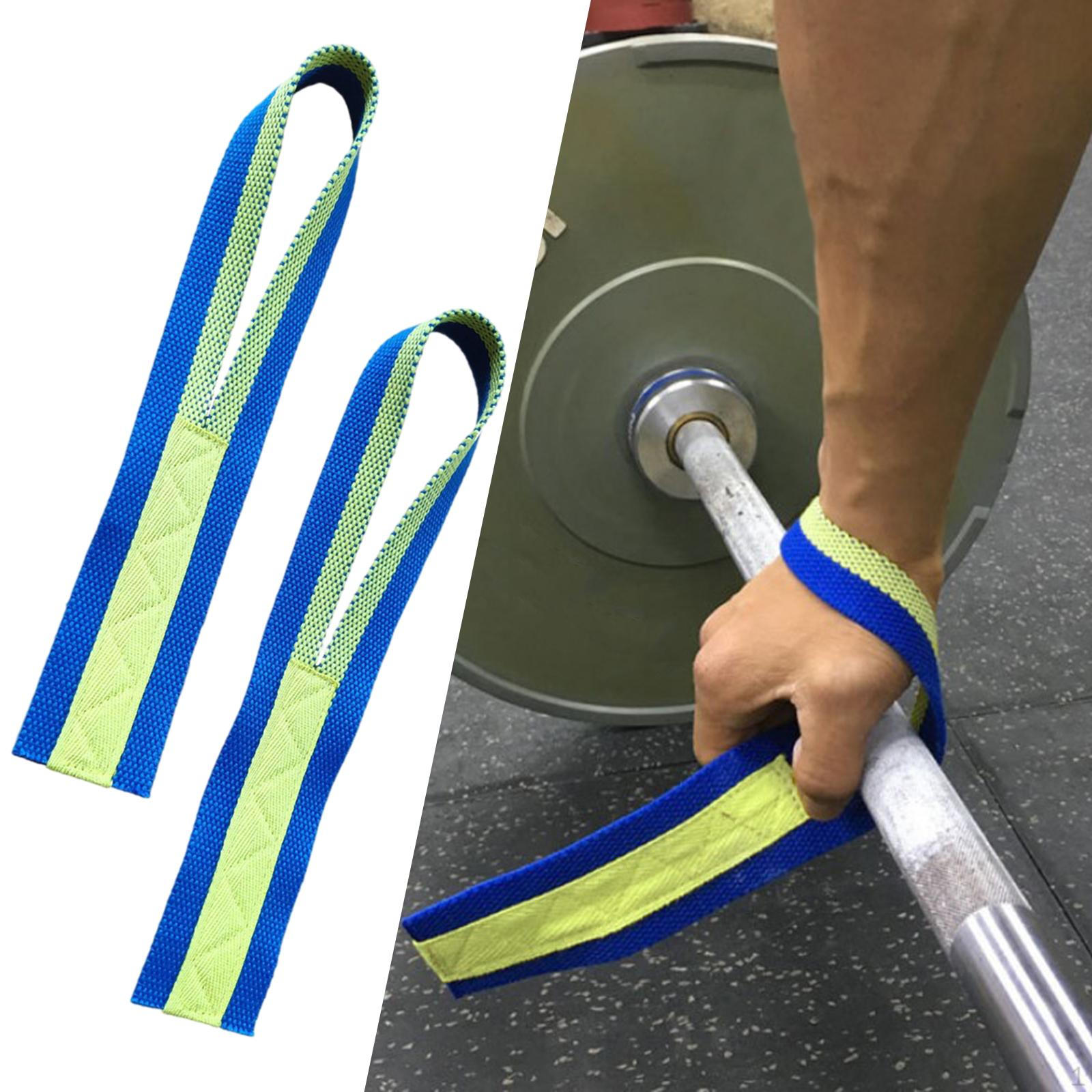 

1 пара ремней для тяжелой атлетики, становая тяга, легкие бинты для поддержки запястий для взрослых Blue Yellow