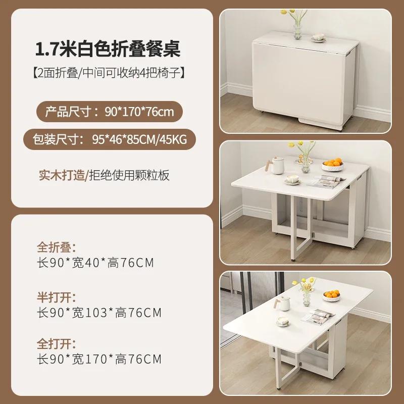 For Folding Dining Table Set 6 Chairs Luxury Modern Space Savers Minimalist Dining Table Nordic Table À Manger Kitchen Furniture