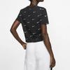 Nike Lab Swoosh Embroidered Logo Crop Top Women Tops Black CK4092-010