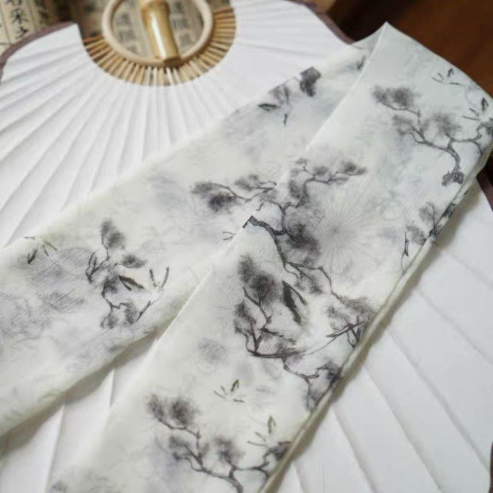 Ribbon Headband Long Scarf Chinese Style Printed Scarf Elegant Scarf Hair Band  Female