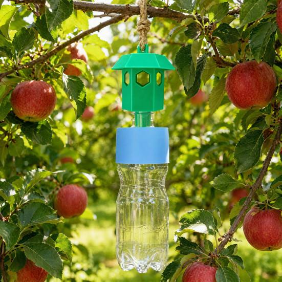 huaqianguhh Outdoor Wasp Trap, Hanging Yellow Jacket Fits Most Plastic Bottles, Reusable Non-Toxic Hornet Catcher for Garden Backyard (Bottle