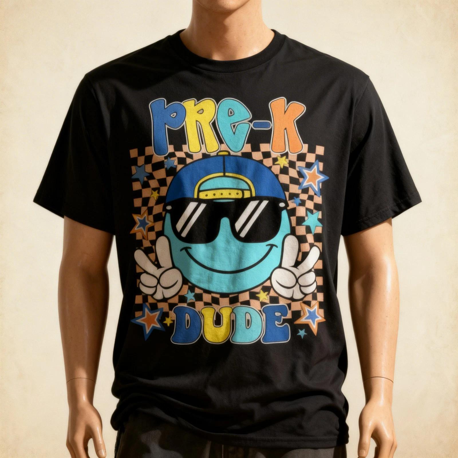 Pre-K Dude Smile Face First Day Of Back To School T-Shirt 4XL
