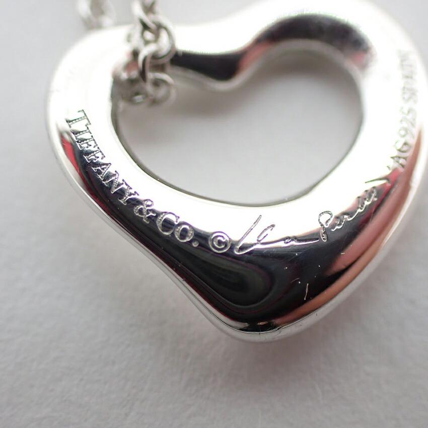Pre-owned Tiffany & Co. Silver 925 Open Heart Pendant Necklace J79-3