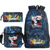 Cartoon Teacup Head Cuphead Student School Bag Backpack Three-piece Set Children's Shoulder Bag Pencil Bag